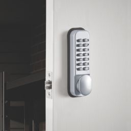 Smith & Locke  Medium Duty Push-Button Lock  35mm Satin Silver