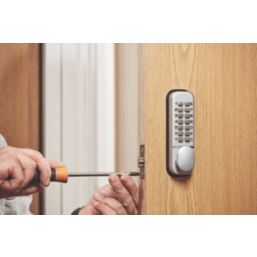 Smith & Locke  Medium Duty Push-Button Lock  35mm Satin Silver