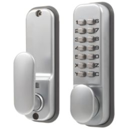 Smith & Locke  Medium Duty Push-Button Lock  35mm Satin Silver