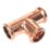 Flomasta  Copper Press-Fit Equal M-Profile Tees 22mm 2 Pack