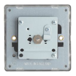 Contactum Lyric 1-Gang F-Type Satellite Socket Brushed Steel with Black Inserts