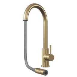 ETAL Cato  Pull-Out Kitchen Mixer Tap Brushed Brass