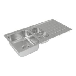 Carysil SD150 1.5 Bowl Stainless Steel Inset Kitchen Sink  1001mm x 417mm