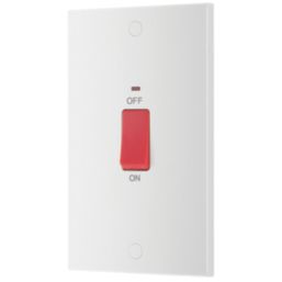 British General 900 Series 45A 2-Gang DP Cooker Switch White with Neon