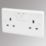 LAP  13A 2-Gang DP Switched Plug Socket White