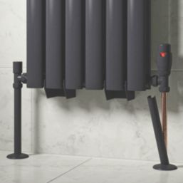 ETAL Enzo Radiator Pipe Covers & Collars Anthracite Grey 16mm x 200mm 4 Piece Set