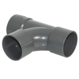 FloPlast Solvent Weld Tees Anthracite Grey 40mm 3 Pack
