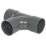 FloPlast Solvent Weld Tees Anthracite Grey 40mm 3 Pack