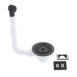 McAlpine 1 Bowl Matt Black 115mm Sink Strainer Waste with Overflow