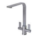 ETAL Stroud Twin Lever Kitchen Mixer Tap Polished Chrome