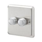 MK Contoura 2-Gang 2-Way  Dimmer Switch  Brushed Stainless Steel