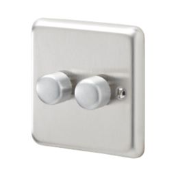 MK Contoura 2-Gang 2-Way  Dimmer Switch  Brushed Stainless Steel