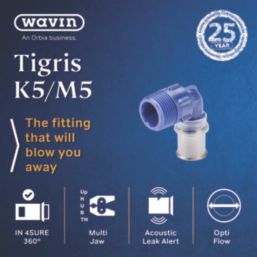 Wavin Tigris  Multi-Layer Composite Press-Fit Adapting 90° BSP Male Elbows 0.75" x 20mm 10 Pack