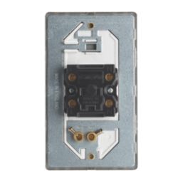Contactum Lyric 45A 1-Gang DP Control Switch Brushed Brass  with White Inserts