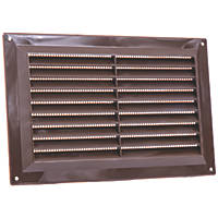 Map Vent Fixed Louvre Vent with Flyscreen Brown 229 x 152mm