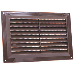 Map Vent Fixed Louvre Vent with Flyscreen Brown 229mm x 152mm