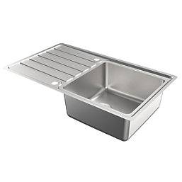 Apollonia 1 Bowl Stainless Steel Reversible Sink & Drainer  864mm x 500mm