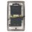 Hager WRSO100BSW  1-Gang Dual Voltage Shaver Socket 115/230V ACV Brushed Steel with White Inserts