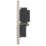 Hager WRSO100BSW  1-Gang Dual Voltage Shaver Socket 115/230V ACV Brushed Steel with White Inserts