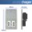 Hager WRSO100BSW  1-Gang Dual Voltage Shaver Socket 115/230V ACV Brushed Steel with White Inserts