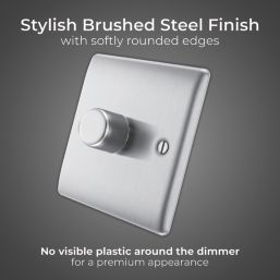 British General Nexus Metal 1-Gang 2-Way LED Dimmer Switch  Brushed Steel