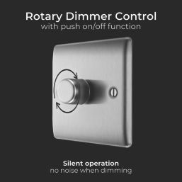 British General Nexus Metal 1-Gang 2-Way LED Dimmer Switch  Brushed Steel