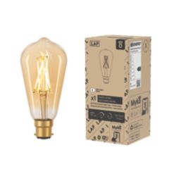 LAP Myko  B22 ST64 LED Virtual Filament Smart Light Bulb 7.3W 806lm