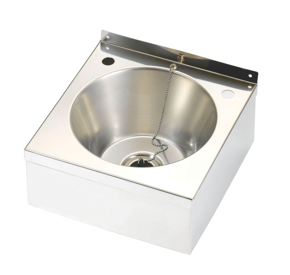 1 Bowl Stainless Steel WallHung Wash Basin 290mm x 290mm Screwfix