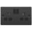 LAP  13A 2-Gang SP Switched Plug Socket Black Nickel  with Black Inserts