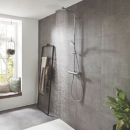 Hansgrohe Crometta S HP Rear-Fed Exposed Chrome Thermostatic Mixer Shower