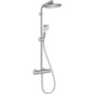 Hansgrohe Crometta S HP Rear-Fed Exposed Chrome Thermostatic Mixer Shower