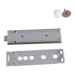Essentials Bumper Push Cabinet Latches Satin Nickel 80mm x 20mm 2 Pieces