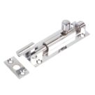 Necked Door Bolt Polished Chrome 76mm