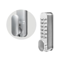 Smith & Locke  Medium Duty Easy Code Change Push-Button Lock with Code-Free Mode 35mm Satin Silver
