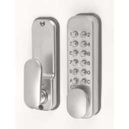 Smith & Locke  Medium Duty Easy Code Change Push-Button Lock with Code-Free Mode 35mm Satin Silver