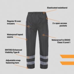 Site Wallinger Waterproof  Overtrousers Black Small 32" W 29" L