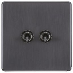 LAP  20A 16AX 2-Gang 2-Way Toggle Switch  Slate Grey
