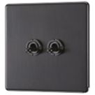 LAP  20A 16AX 2-Gang 2-Way Toggle Switch  Slate Grey