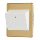 Contactum Lyric 10AX Key Card Switch Brushed Brass with White Inserts