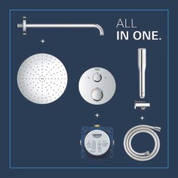 Grohe Precision 310 Round HP Rear-Fed Concealed Chrome Thermostatic Shower System