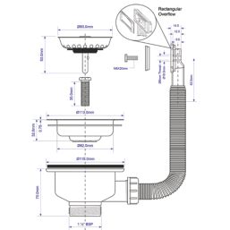 McAlpine Basket Strainer Waste and Overflow White 113mm