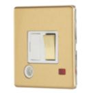 Contactum Lyric 13A Switched Fused Spur & Flex Outlet with Neon Brushed Brass with White Inserts