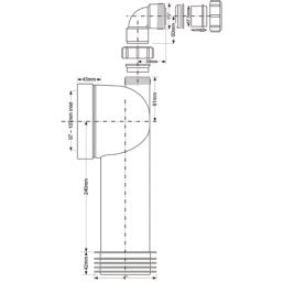 McAlpine  Rigid 90° Angled Pan Connector with Vent White 363mm