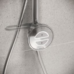 Aqualisa Smart Link HP/Combi Ceiling-Fed Chrome Thermostatic Single Outlet Exposed Smart Shower with Adjustable Head