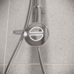 Aqualisa Smart Link HP/Combi Ceiling-Fed Chrome Thermostatic Single Outlet Exposed Smart Shower with Adjustable Head