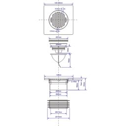 McAlpine FGT150-SV-110 Square Gully Tile with Non-Return Valve 150mm