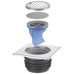 McAlpine FGT150-SV-110 Square Gully Tile with Non-Return Valve 150mm