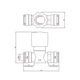 Flomasta  Plastic Push-Fit Stop Cock 22mm
