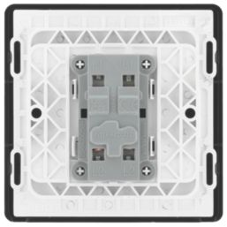 British General Evolve 20A 16AX 1-Gang Intermediate Light Switch Matt Black with Black Inserts