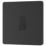 British General Evolve 20A 16AX 1-Gang Intermediate Light Switch Matt Black with Black Inserts